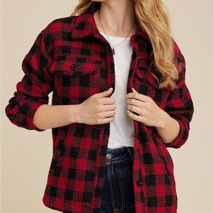 Red Buffalo Plaid Short Shacket​ Women’s size Medium